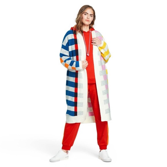 XS Woman’s color block striped lego cardigan Lego Collection X - Picture 1 of 4